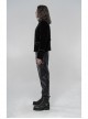 High Collar Front Chest Embroidery Metal Retro Button Long Sleeve Black Gothic Velveteen Jacket