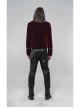 High Collar Front Chest Embroidery Metal Retro Button Long Sleeve Wine Red Gothic Velveteen Jacket