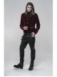 High Collar Front Chest Embroidery Metal Retro Button Long Sleeve Wine Red Gothic Velveteen Jacket