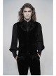 Embroidery Collar Front Button Back Waist Metal Hasp Black Gothic Velveteen Vest