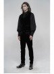 Embroidery Collar Front Button Back Waist Metal Hasp Black Gothic Velveteen Vest