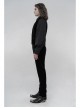 Embroidery Collar Front Button Back Waist Metal Hasp Black Gothic Velveteen Vest
