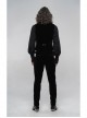 Embroidery Collar Front Button Back Waist Metal Hasp Black Gothic Velveteen Vest