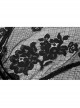 Black Gothic Bat Sleeve Back Waist Lace-Up Bead Piece Embroidery Hem Lace Long Dress