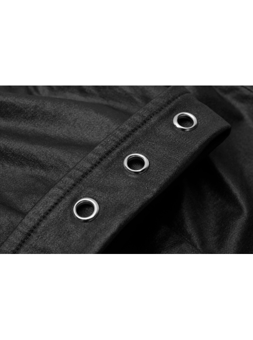Stand-Up Collar Meat Rivet Decoration Black Punk Short Little Jacket