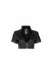 Stand-Up Collar Meat Rivet Decoration Black Punk Short Little Jacket
