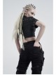 Stand-Up Collar Meat Rivet Decoration Black Punk Short Little Jacket