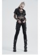 Stand-Up Collar Meat Rivet Decoration Black Punk Short Little Jacket