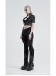 Stand-Up Collar Meat Rivet Decoration Black Punk Short Little Jacket