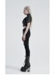 Stand-Up Collar Meat Rivet Decoration Black Punk Short Little Jacket