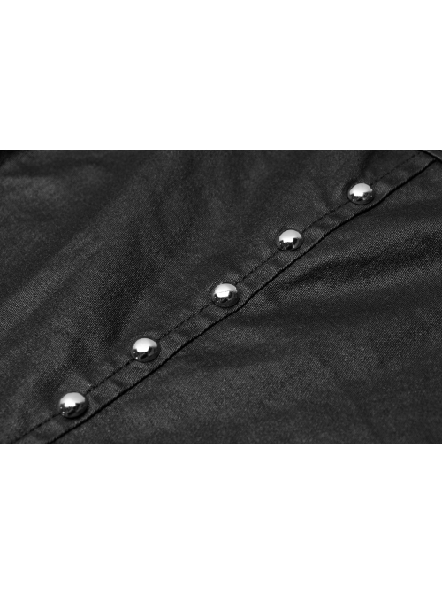 Stand-Up Collar Meat Rivet Decoration Black Punk Short Little Jacket