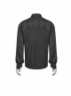 Black Front Metal Eyelets Lace-Up Long Sleeve Metal Carving Buckle Cuff Gothic Jacquard Shirt