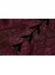 Wine Red Front Metal Eyelets Lace-Up Long Sleeve Metal Carving Buckle Cuff Gothic Jacquard Shirt