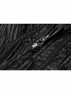 Front Chest Ribbon Metal Zipper Black Gothic Jacquard Vest