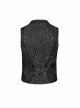 Front Chest Ribbon Metal Zipper Black Gothic Jacquard Vest