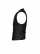 Front Chest Ribbon Metal Zipper Black Gothic Jacquard Vest