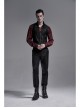 Front Chest Ribbon Metal Zipper Black Gothic Jacquard Vest