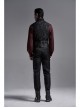 Front Chest Ribbon Metal Zipper Black Gothic Jacquard Vest