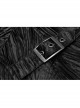 Front Chest Ribbon Metal Zipper Black Gothic Jacquard Vest