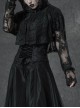 Black Metal Buckle Long Sleeve Thorn Lace Webbing Cuff Gothic Lace Short Coat