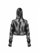 Black Metal Buckle Long Sleeve Thorn Lace Webbing Cuff Gothic Lace Short Coat