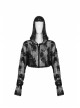 Black Metal Buckle Long Sleeve Thorn Lace Webbing Cuff Gothic Lace Short Coat