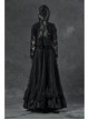 Black Metal Buckle Long Sleeve Thorn Lace Webbing Cuff Gothic Lace Short Coat
