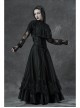 Black Metal Buckle Long Sleeve Thorn Lace Webbing Cuff Gothic Lace Short Coat
