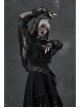 Black Metal Buckle Long Sleeve Thorn Lace Webbing Cuff Gothic Lace Short Coat