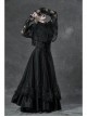 Black Metal Buckle Long Sleeve Thorn Lace Webbing Cuff Gothic Lace Short Coat
