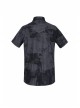 Front Metal Nail Decoration Short Sleeve Black Punk Striped Printed Shirt
