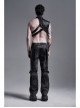 High Collar Metal Buckle Strap Rivet Black Punk One-Shoulder Cracked PU Leather Armor Accessory
