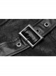 High Collar Metal Buckle Strap Rivet Black Punk One-Shoulder Cracked PU Leather Armor Accessory
