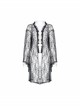 Front Lace Decoration Flare Sleeve Black Gothic Cobweb Pattern Mesh Coat