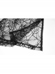 Front Lace Decoration Flare Sleeve Black Gothic Cobweb Pattern Mesh Coat