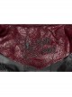 Stand-Up Metal Button Lace-Up Hot Rubber Sleeve Red Punk Leather Women Windbreaker