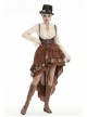 High Collar Front Chest Hollow-Out Lace-Up Frill Metal Retro Button Long Sleeve Lace Cuff White Punk Blouse