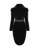 Stand-Up Collar Front Buckle Splice Lace Mesh Long Sleeve Black Gothic Gowns Blouse