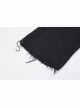 Black Long Sleeve Burr Cuff Irregular Splice Mesh Hem Punk Hooded Long Coat