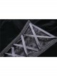 Large V-Neck Front Metal Buckle Flare Sleeve Lace Cuff Back Waist Lace-Up Black Gothic Hooded Velvet Jacket