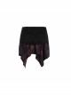 Steam Punk Female Flower Printed Stitching Irregular Hem Skirt
