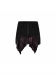 Steam Punk Female Flower Printed Stitching Irregular Hem Skirt