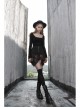 Steam Punk Female Flower Printed Stitching Irregular Hem Skirt