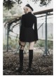 Steam Punk Female Black Bag Stitching Pleated Skirt