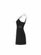 Steam Punk Female Black PU Leather Belt Strap Dress
