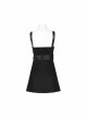 Steam Punk Female Black PU Leather Belt Strap Dress
