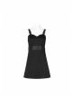 Steam Punk Female Black PU Leather Belt Strap Dress