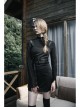 Steam Punk Female Black PU Leather Belt Strap Dress