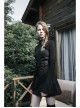 Steam Punk Female Black PU Leather Belt Strap Dress
