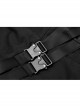 Steam Punk Female Black PU Leather Belt Strap Dress